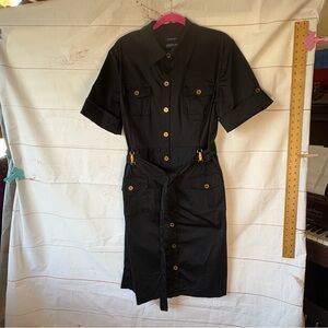 Jones of New York Black Button-Up Shirt Dress
